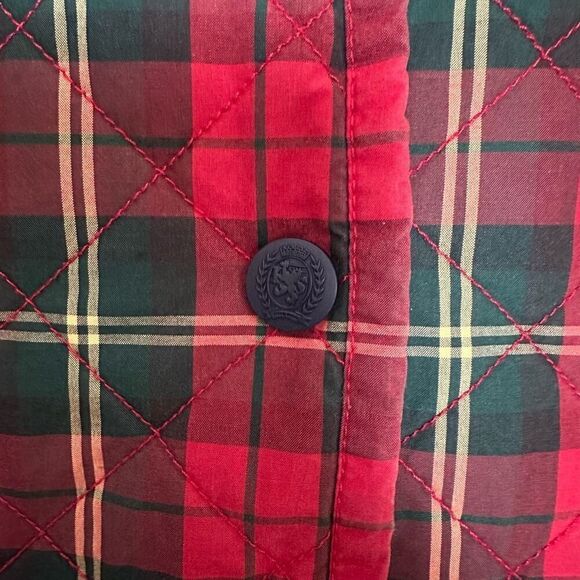 Tommy Hilfiger 1990’s Quilted Heritage Plaid Snap Button Down Corduroy Collar Ny - Picture 12 of 15
